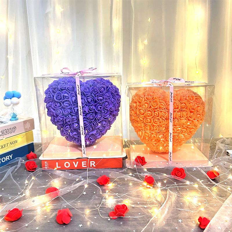 Flor preservada 520, regalo de San Valentín, regalo de cumpleaños en forma de corazón, rosa en forma de corazón, regalo de confesión para novia, pequeño regalo