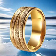 鈦鋼戒指女小眾高級感不掉色ins素圈極簡磨砂金色不鏽鋼飾品批發