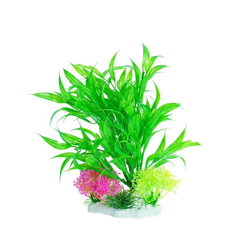 Decoración de mesa de comedor, decoración, agua falsa, césped, pecera, paisajismo, flores de plástico, acuario, fábrica de origen de pajar de simulación