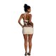 European and American Holiday Wind Bead String Strapless Split Belly Cover Slim dress Niche Design INS Net Red Same 2025