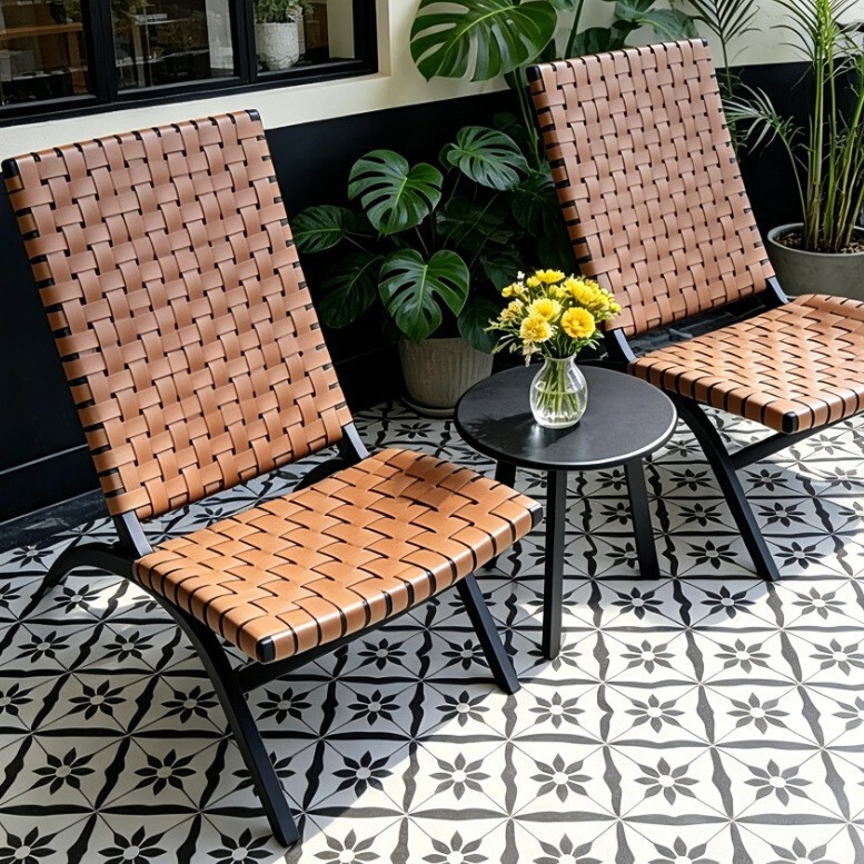 Outdoor Patio Rattan Chairs, Balcony Leisure Area Layout, Terrace Garden Chairs, Outdoor Outdoor Patio Rattan Chairs, Balcony Leisure Area Layout, Terrace Garden Chairs, Outdoor