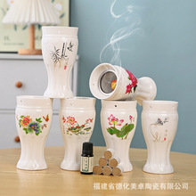 陶瓷艾灸刮痧杯双层罐美容院走罐温灸随身家用养生罐灸罐便携按摩