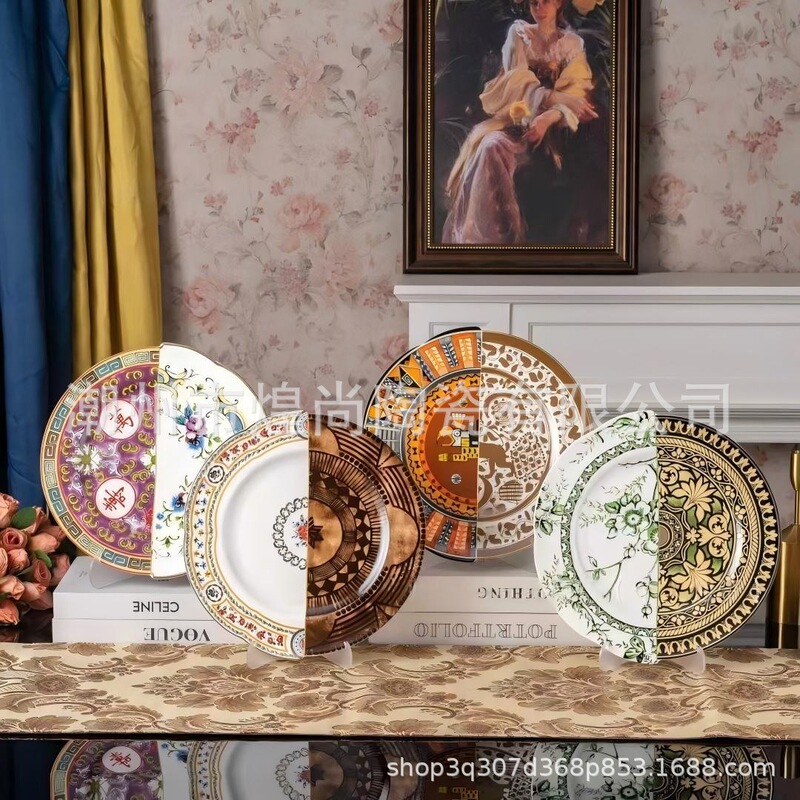 Chinese and Western Artistry Combined, European-Style Bone China Dinner Plate, Western-Style Dessert Tableware, Home Decor, Housewarming Gift, Single Piece Gift Box Set Chinese and Western Artistry Combined, European-Style Bone China Dinner Plate, Western-Style Dessert Tableware, Home Decor, Housewarming Gift, Single Piece Gift Box Set