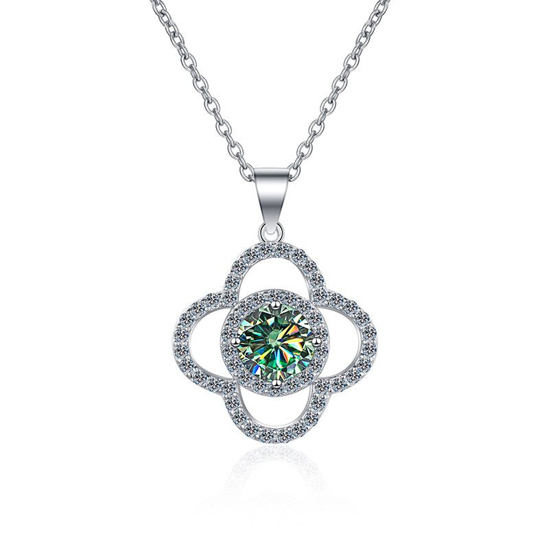 925 plata esterlina mujer moda colgante clavícula collar fabricantes de 1 quilates collar de piedra de mosaico