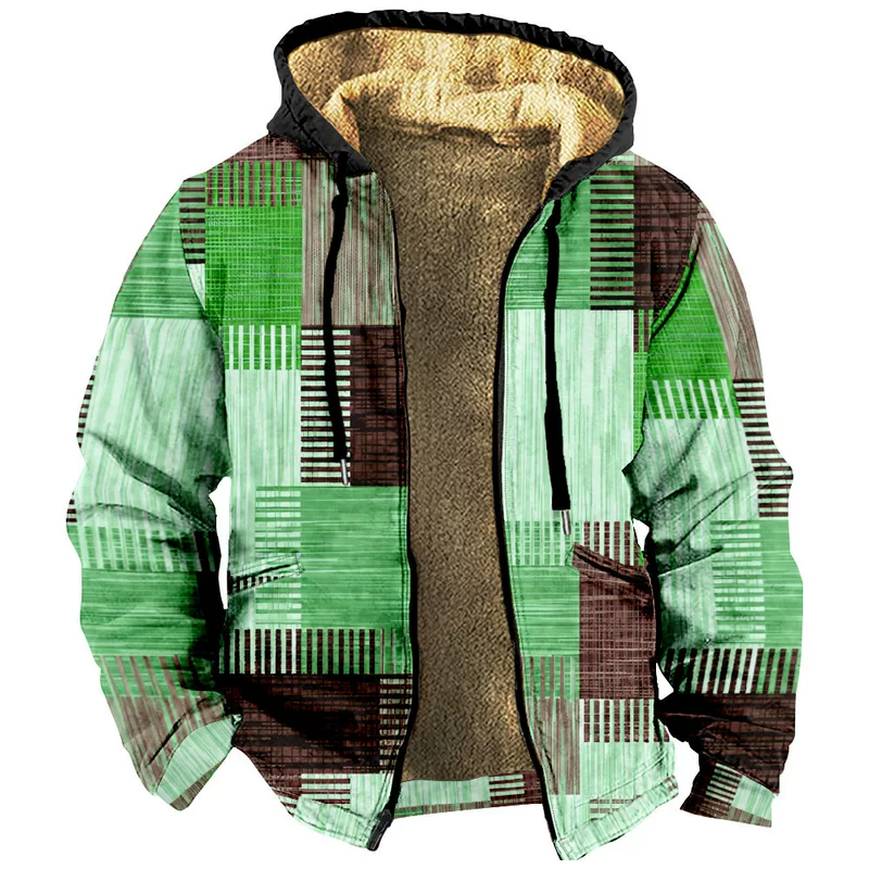 Multicoloured hoody, down jacket, European style, 3D