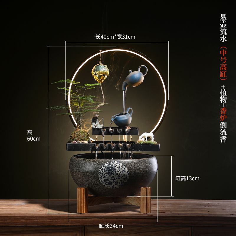 매달린 냄비 물 상승 분수 장식 물 순환 모집 어항 데스크탑 오피스 새로운 거주지를 위해 오픈