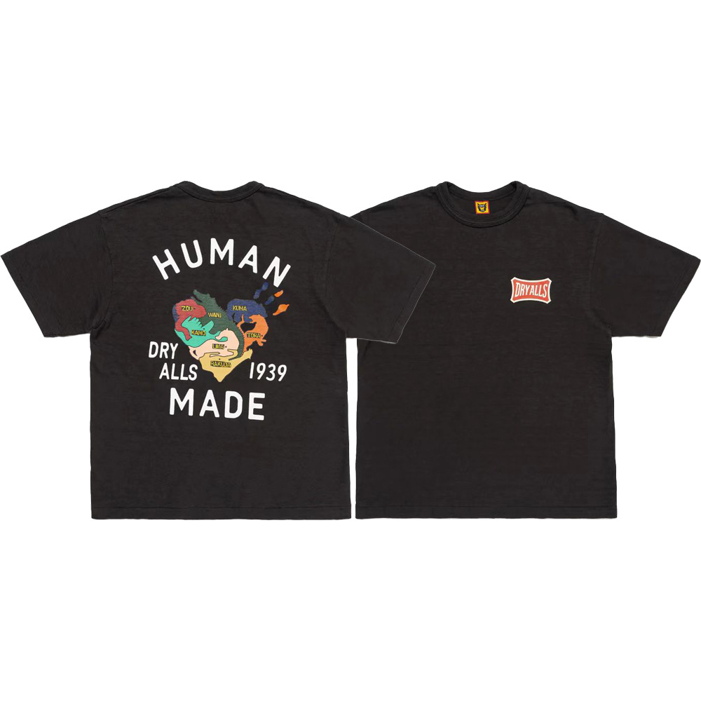 Marca de moda japonesa de bambú pesado algodón suelto pareja de hombre y mujer cilindro camiseta de manga corta media manga TEE