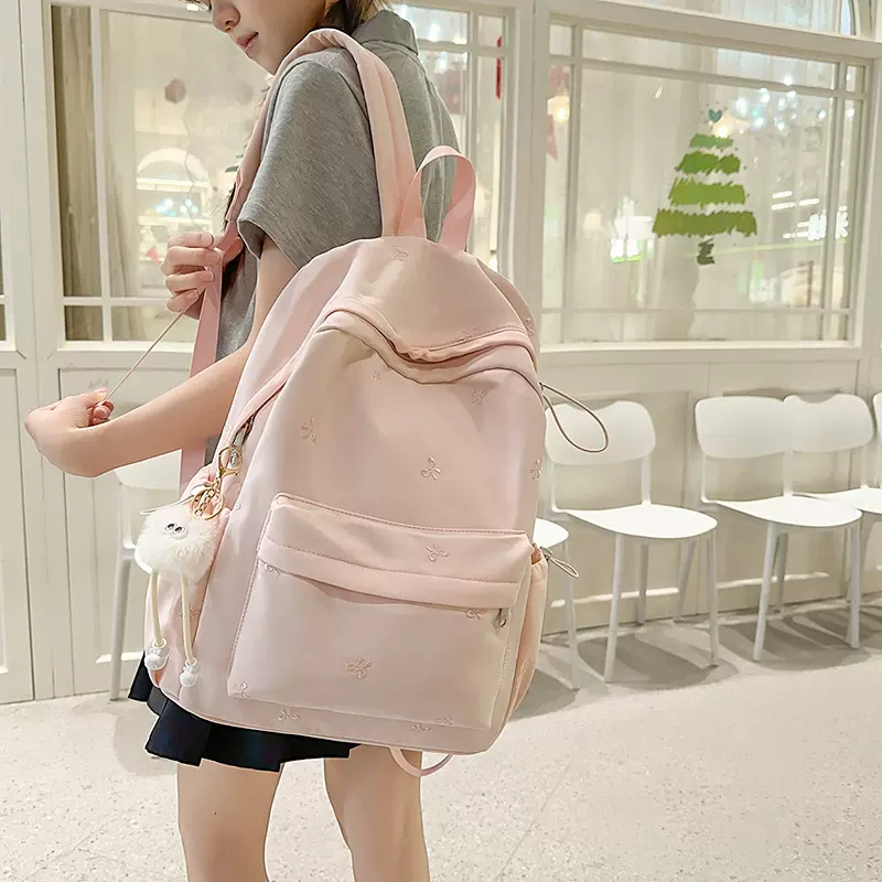 书包女初中高中生可爱高颜值印花背包2025新款休闲大容量双肩包
