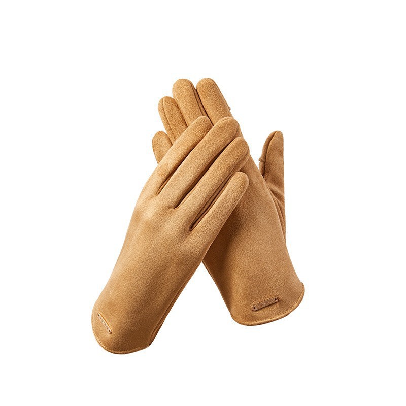 Guantes térmicos de gamuza para hombres y mujeres guantes de lana al aire libre a prueba de frío otoño e invierno guantes de pantalla táctil