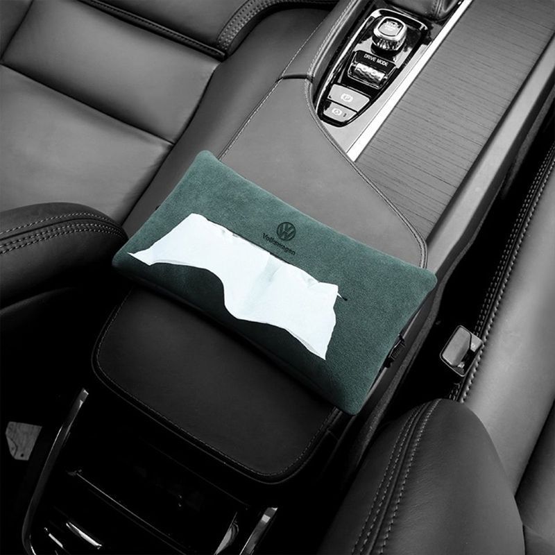 Car Tissue Box, High-End Deer Skin Velvet Seat Back Tissue Bag, Car Armrest Box, Sun Visor Tissue Box, Source Manufacturer