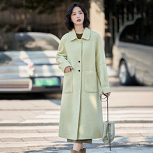 双面呢大衣2025秋冬季新款女中长款气质显瘦高端羊毛呢外套ME727