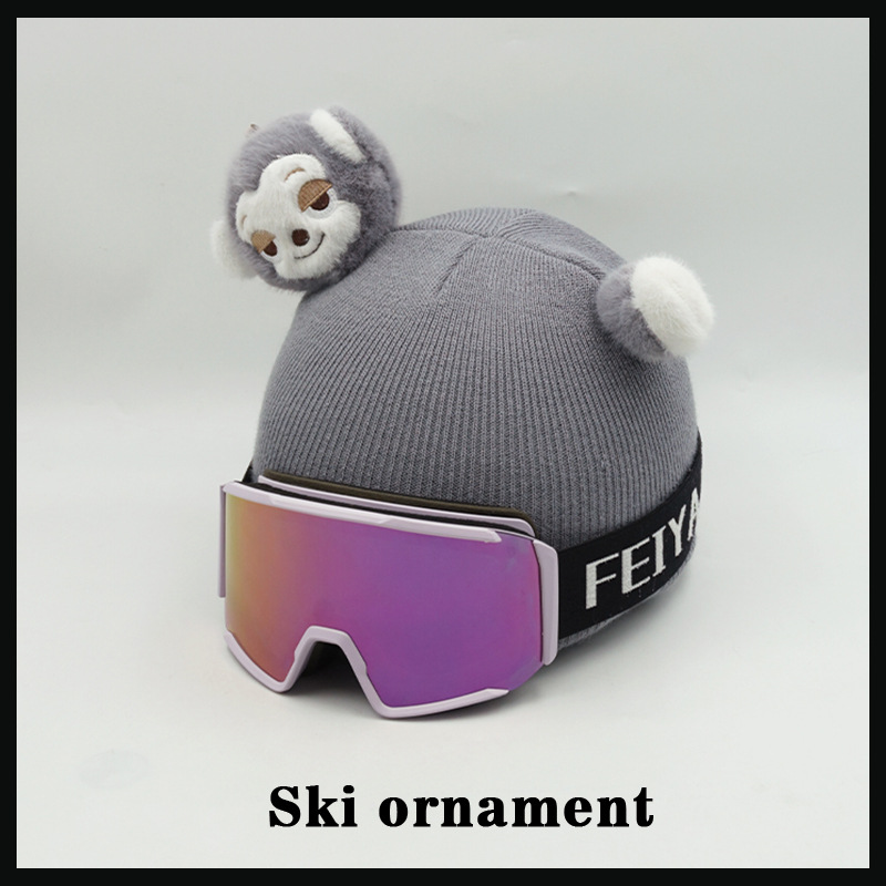 Cartoon Personalized Monkey Doll Decoration Ski Helmet Cover Detachable