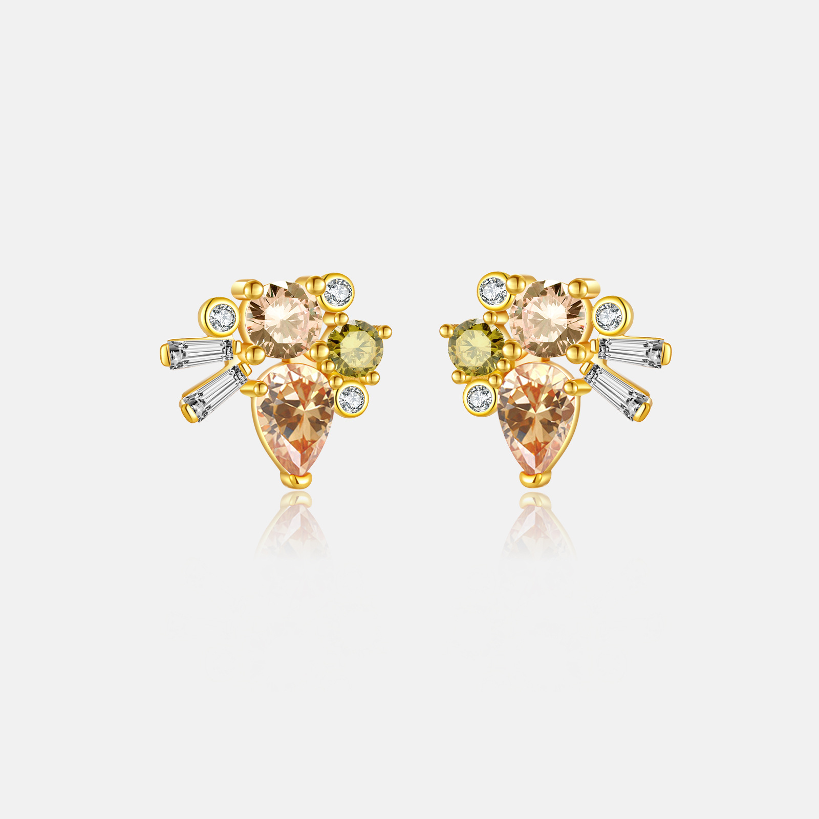 1 Pair Simple Style Shiny Geometric Water Droplets Inlay Sterling Silver Zircon Ear Studs display picture 7