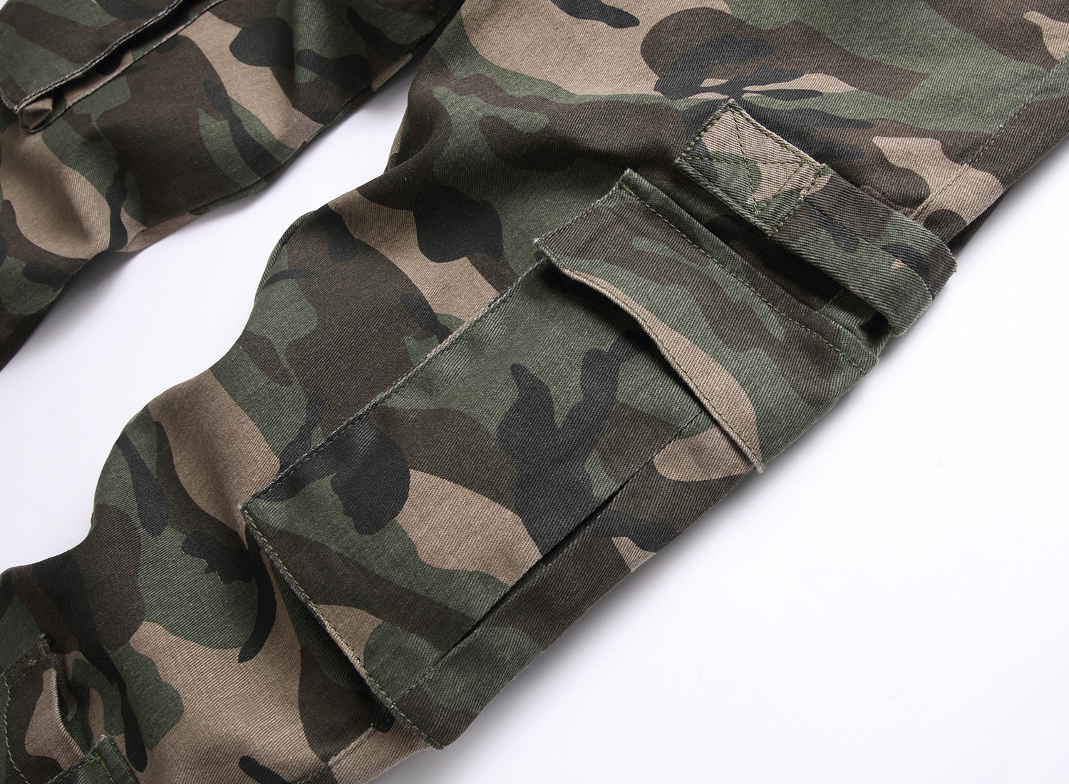 Men's Casual Camouflage Slim-Fit Straight-Leg Cargo Pants With Multiple Pockets (Unisex Slim Straight Style)_mkmklike.com