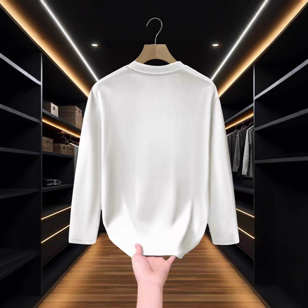 Men's Oversized Long Sleeve T-Shirt Letter Print Cotton Streetwear Essential for Fall_voghion.com