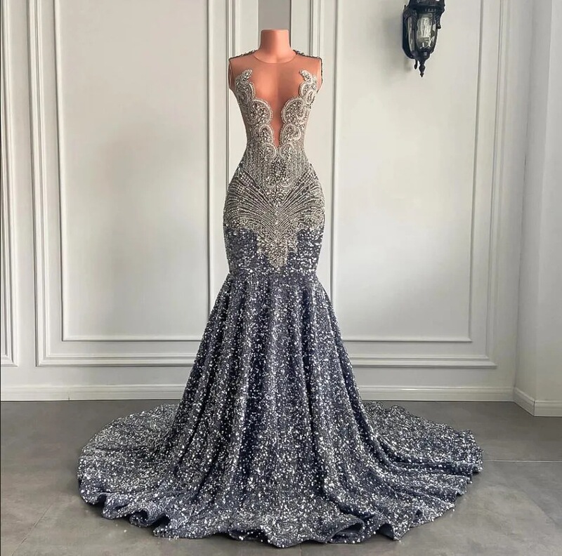 Sleeveless Host Evening Dress 2025 New Mermaid Heavy Industry Evening Dress Small Tail Sexy Evening Dress Wholesale Sleeveless Host Evening Dress 2025 New Mermaid Heavy Industry Evening Dress Small Tail Sexy Evening Dress Wholesale