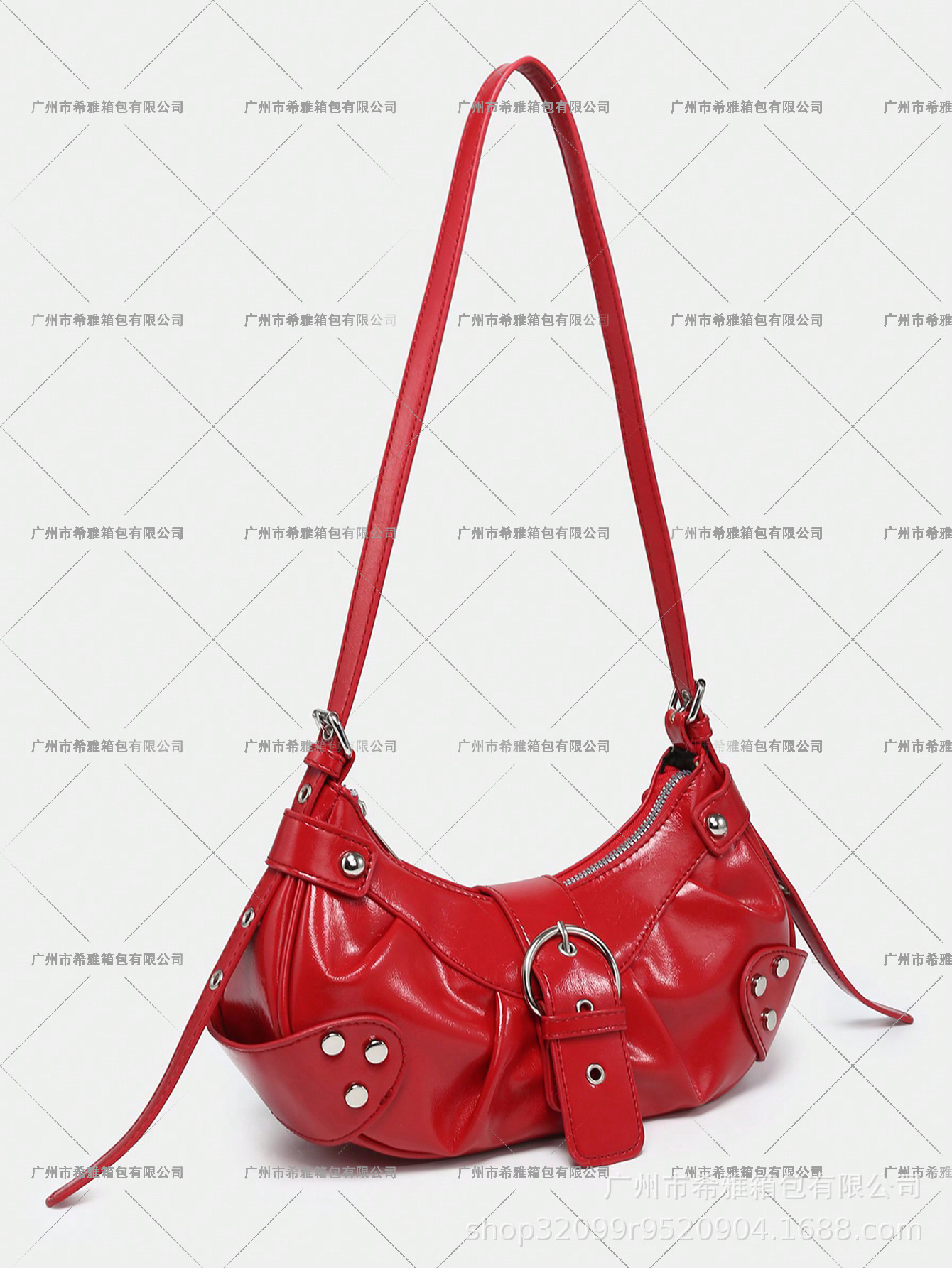 Venta caliente transfronteriza y2g retro caliente chica motocicleta bolsa de cocodrilo patrón Maillard marrón correa de hombro ajustable