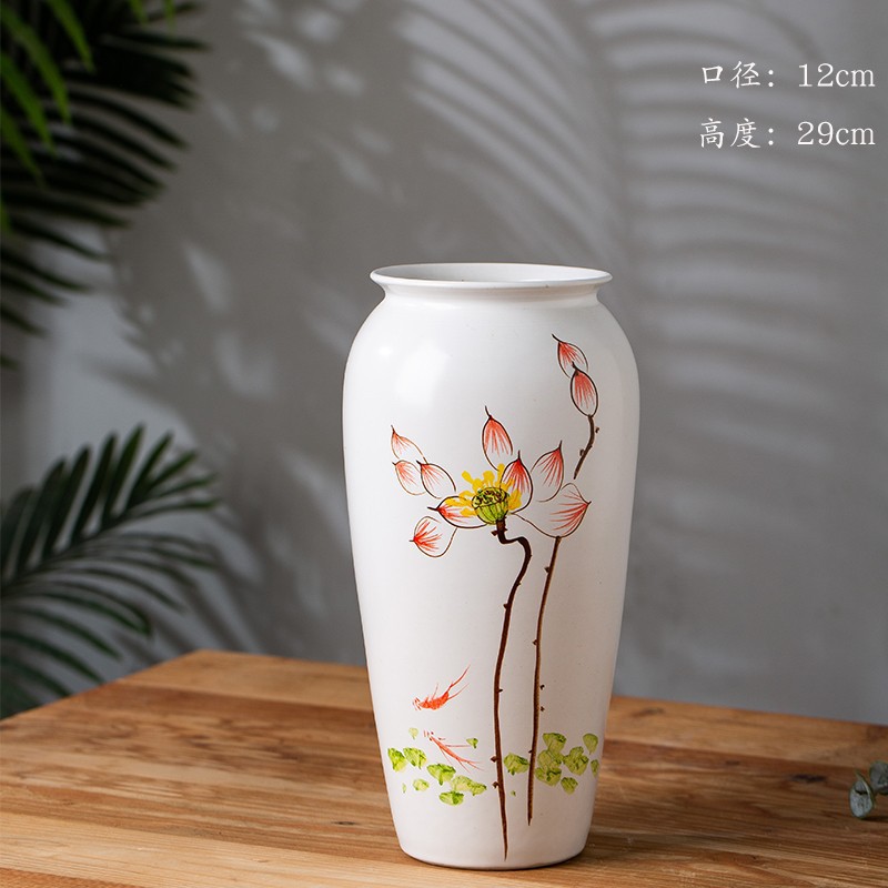 손으로 그린 연꽃 무 병