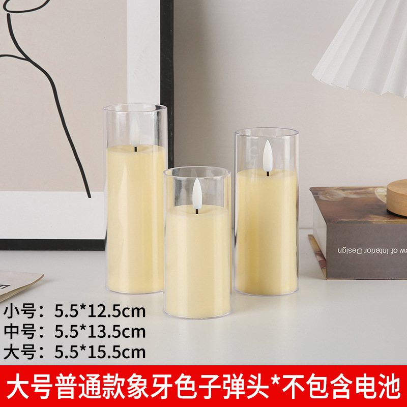 LED vela electrónica acrílico taza de vidrio vela luz fiesta boda decoración vela electrónica