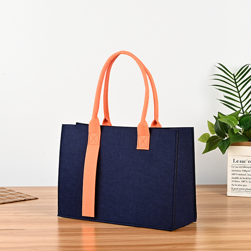 Casual Occasion Felt Material Color Block, Solid Color Pattern All Seasons Season Women's Streetwear Color Block Solid Color Felt Shopping Bags