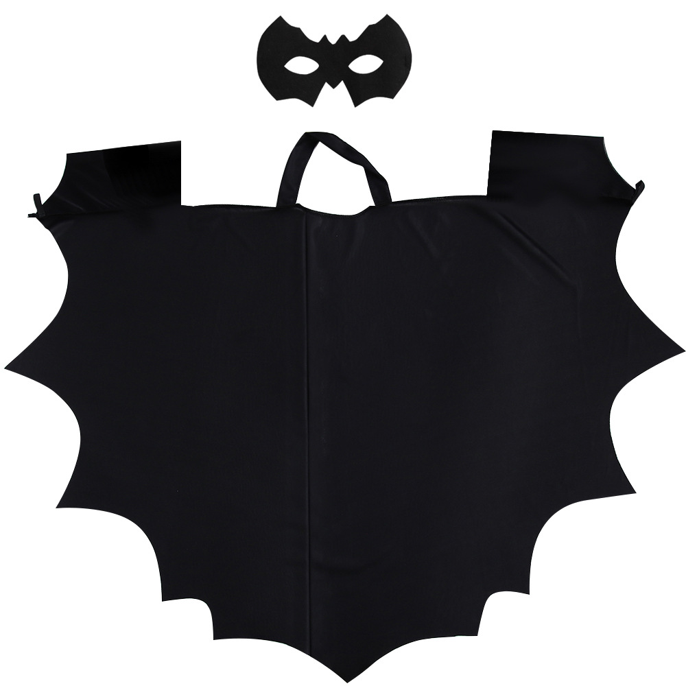 Transfronterizos Halloween Bat Cloak Set Kids Party Show Cosplay Batman Black Cloak Disfraces