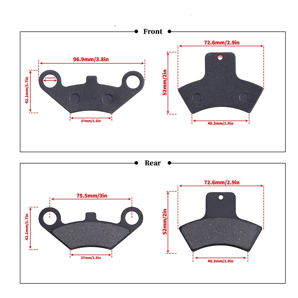 Front & Rear Brake Calipers for Polaris Magnum 325 2x4 4x4 2000 2001 with Pads e