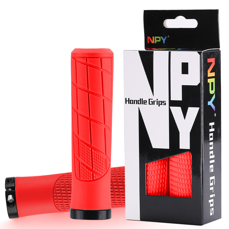 Cubierta de mango de bicicleta NPY manija de la bicicleta de montaña aleación de aluminio cerradura unilateral cubierta de la manija de goma antideslizante amortiguador cubierta de la manija