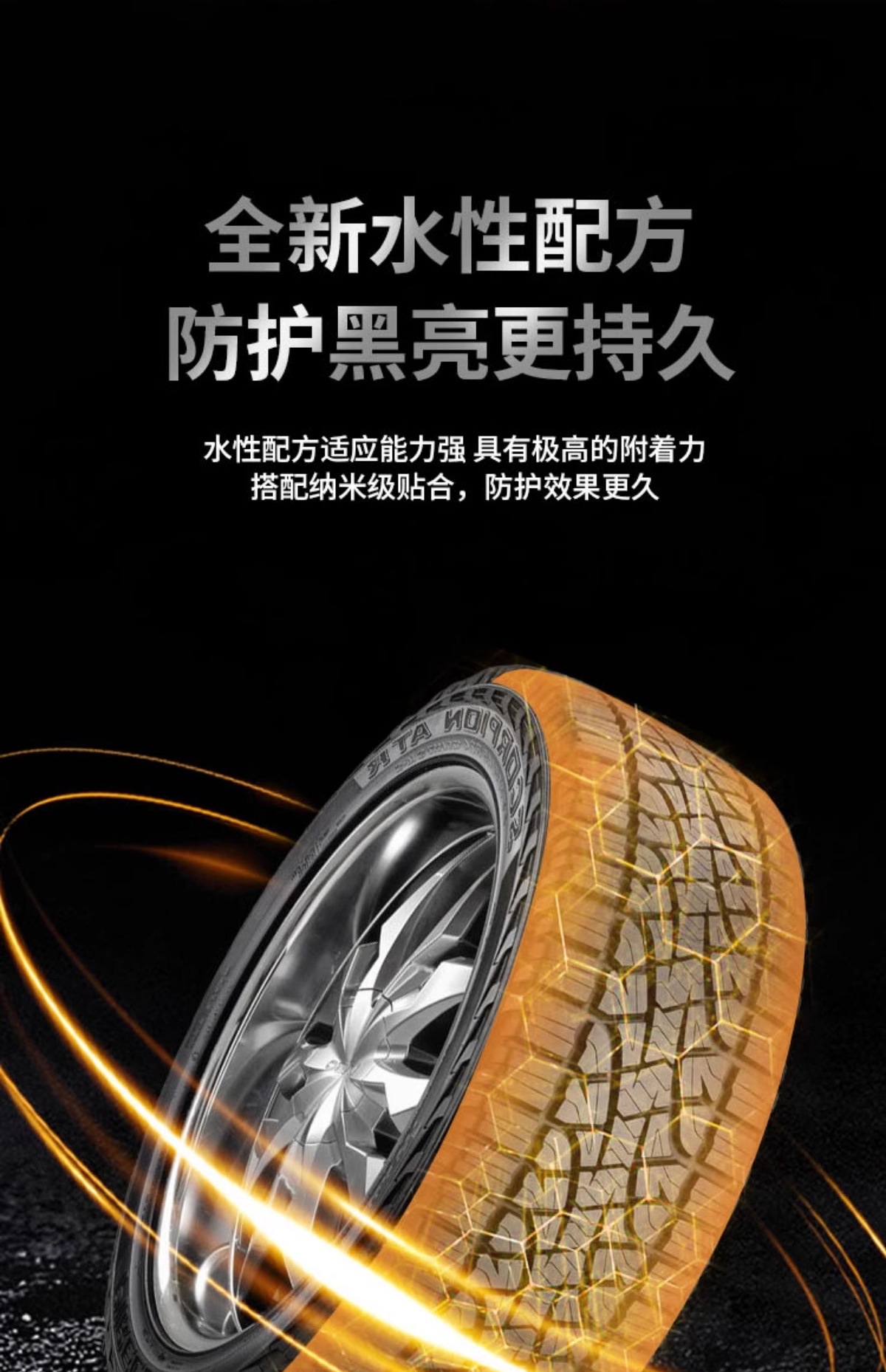 Car Tire Wax Brightener Cleaning and Protection Tire Oil Glaze Polishing Maintenance Wax Blackening Durable Anti-Aging