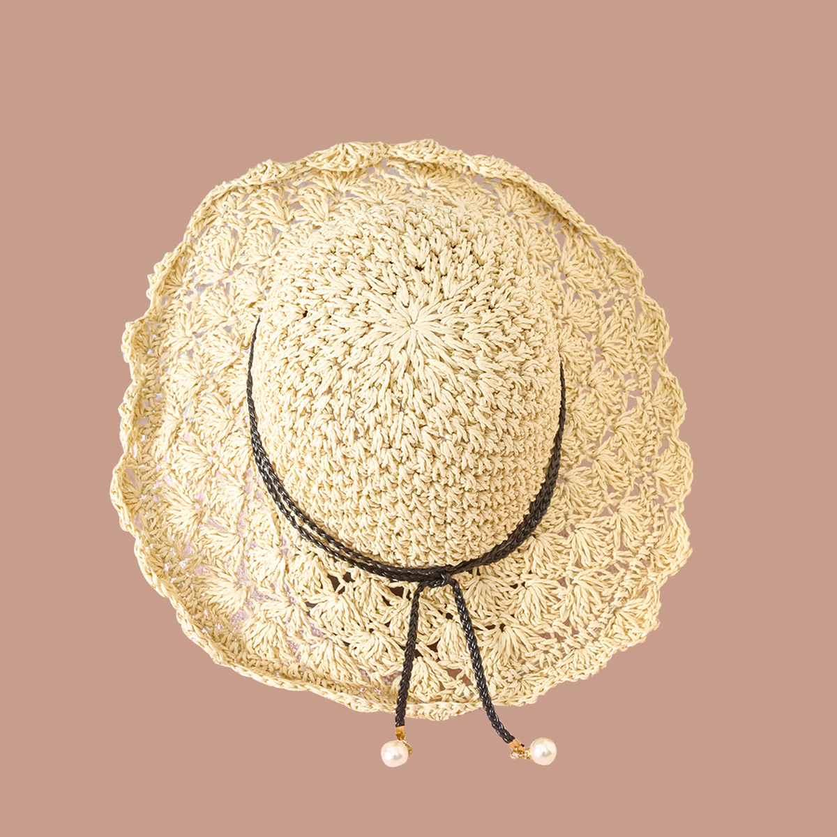 fashion pearl lace straw hat NSTQ55460