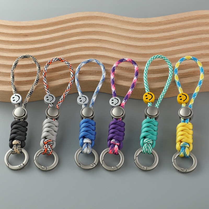 Colorful 7-Core Paracord Phone Lanyard Camera Keychain Anti-Loss Wrist Strap Rope Water Bottle Bag Woven Short Lanyard