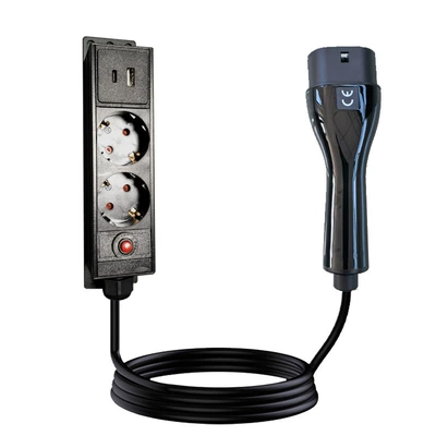 Elektrikli avtomobil şarj stansiyaları Energy Discharge Gun Socket - type2-european-standard-discharge-gun-european-standard-pdu-plug-strip-5m-storage-bag