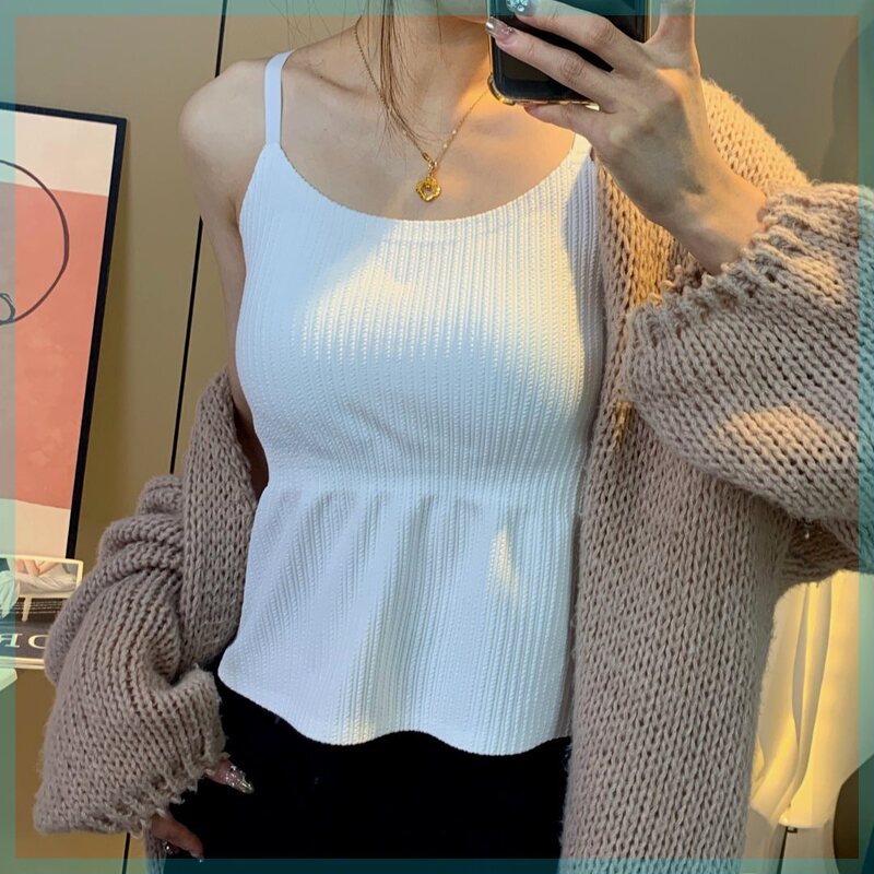 Kajina Slimming Camisole with Built-In Bra and Integrated Padding, White Long Style for Women Kajina Slimming Camisole with Built-In Bra and Integrated Padding, White Long Style for Women