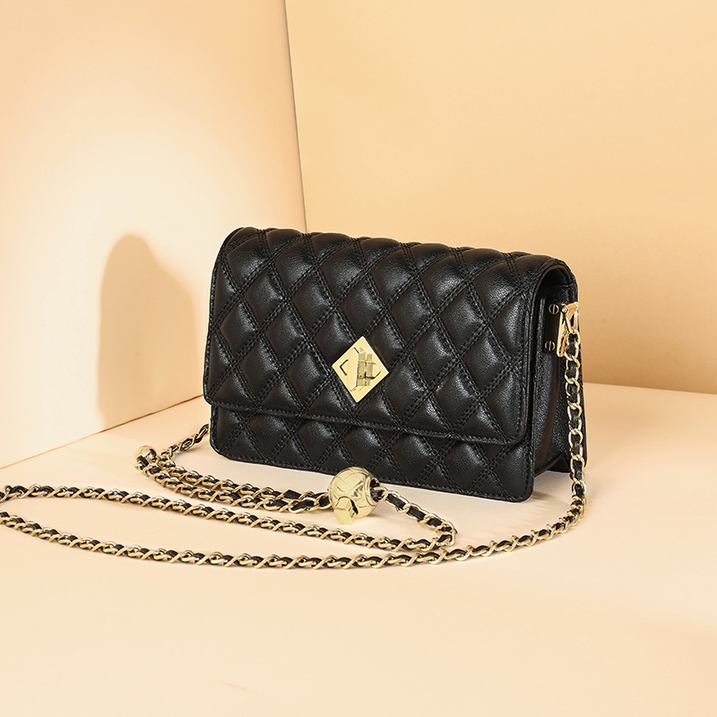 Women's Summer 2026 New Arrival Niche Design Crossbody Bag Genuine Leather Fashion Versatile Chain Square Bag With Gold Ball Detail - Thumbnail 7
