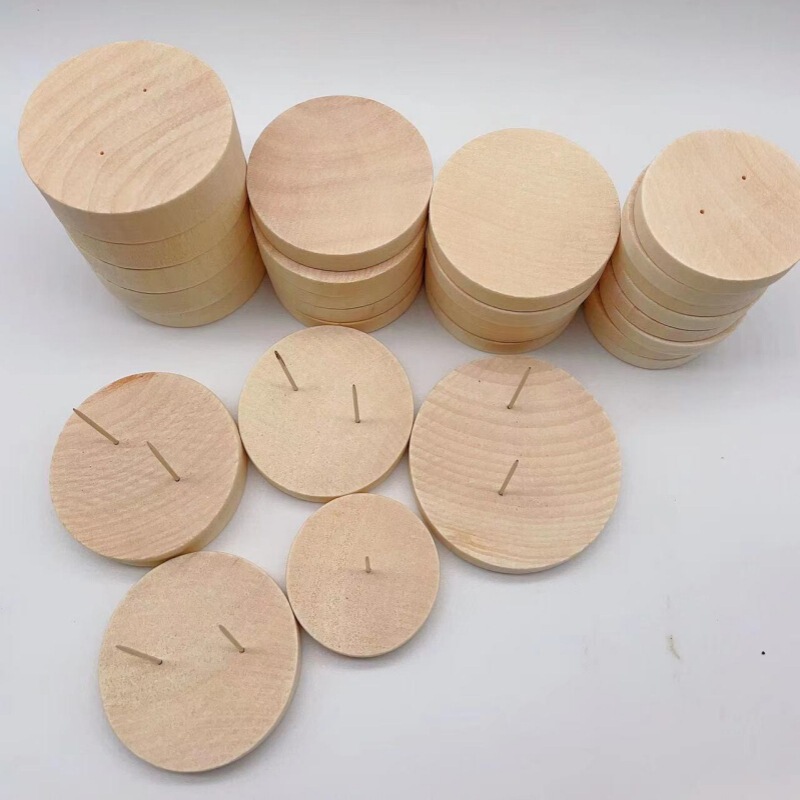 Wooden decoration doll round wooden chip base rack stitching size crochet doll base diy handmade