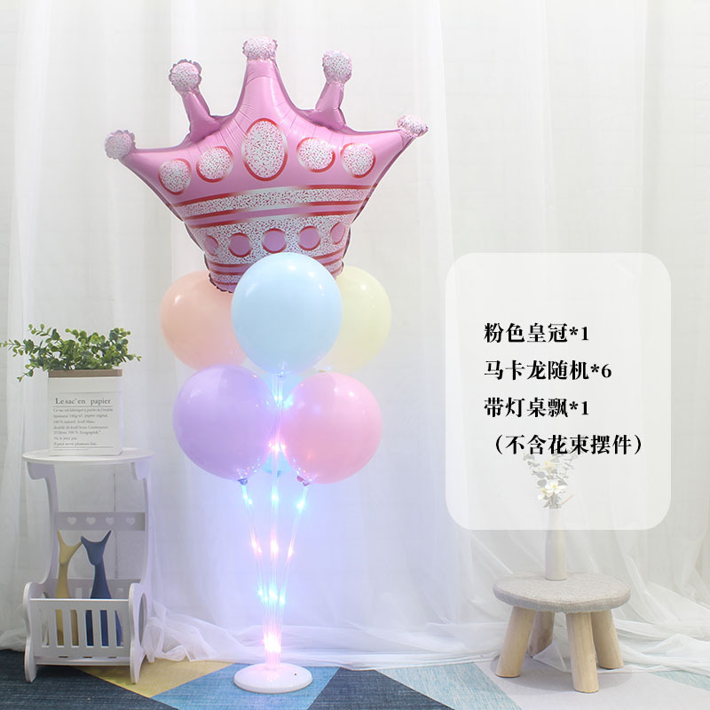 Mesa de piso luminoso con luz flotante Día del niño bebé cumpleaños traje globo decoración la boda partido soporte