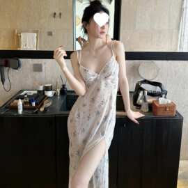 法式碎花吊带睡衣女夏款2025新款甜美睡裙家居服长裙连衣裙子