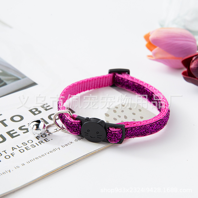 Collar de gato para mascotas con campana Collar de cara de gato con hebilla de seguridad Anillo de gato Collar de vellón de cebolleta Cadena linda