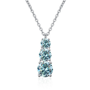 S925 Sterling Silver Pendant Female Sansheng Stone Light Luxury 1.8 karat Moissanite Pendant Necklace Female D Color Mossanite Diamond Necklace