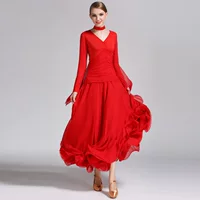 Modern Dance Dress-50 Национальная серия стандартного бального танца Walz Танцевальная юбка шифоновая юбка выступление
