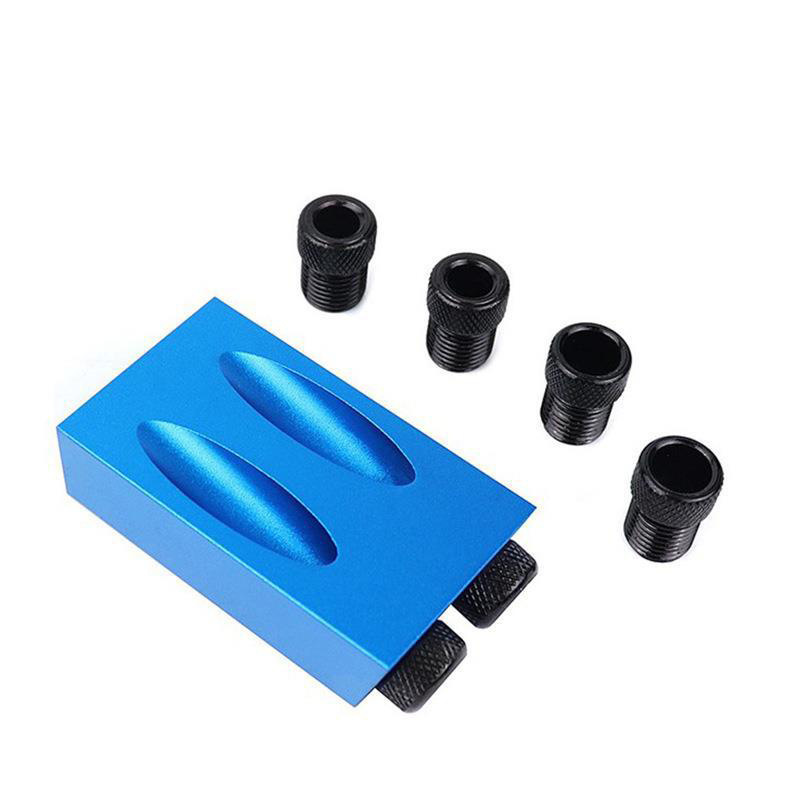 木工钻孔定位器15°蓝色木工斜孔定位器斜孔定位器定位钻三尖钻