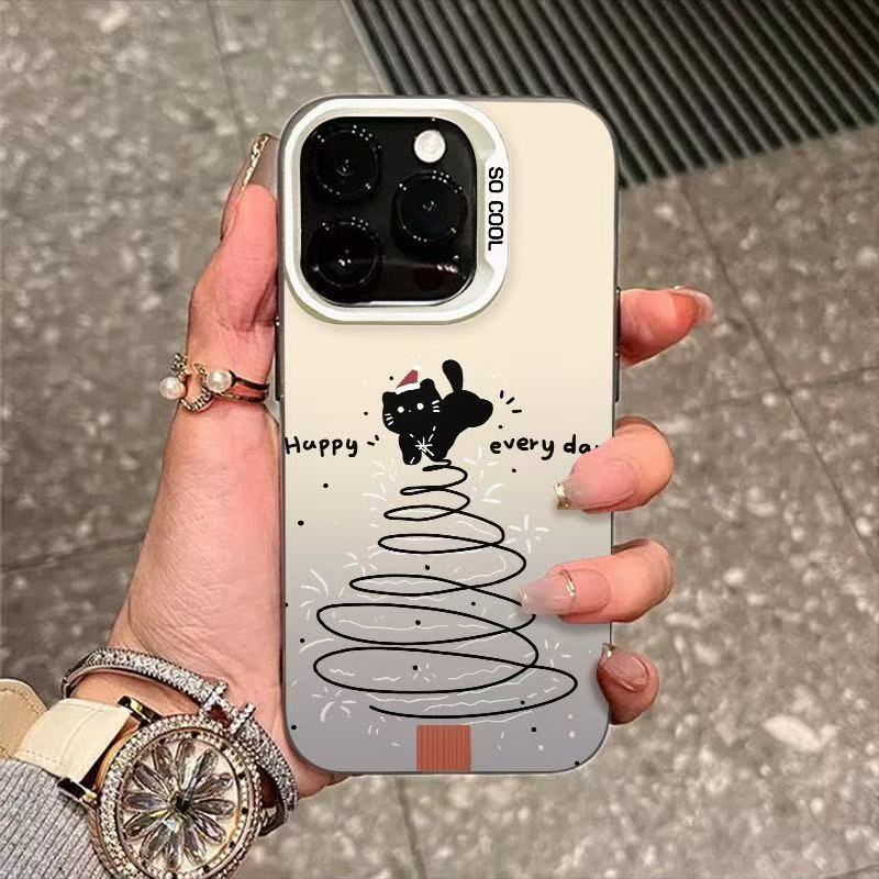 Nuevo gato Navidad para iphone16 funda para teléfono móvil Apple 15promax/14 anti-caída 13pro1 2/11x