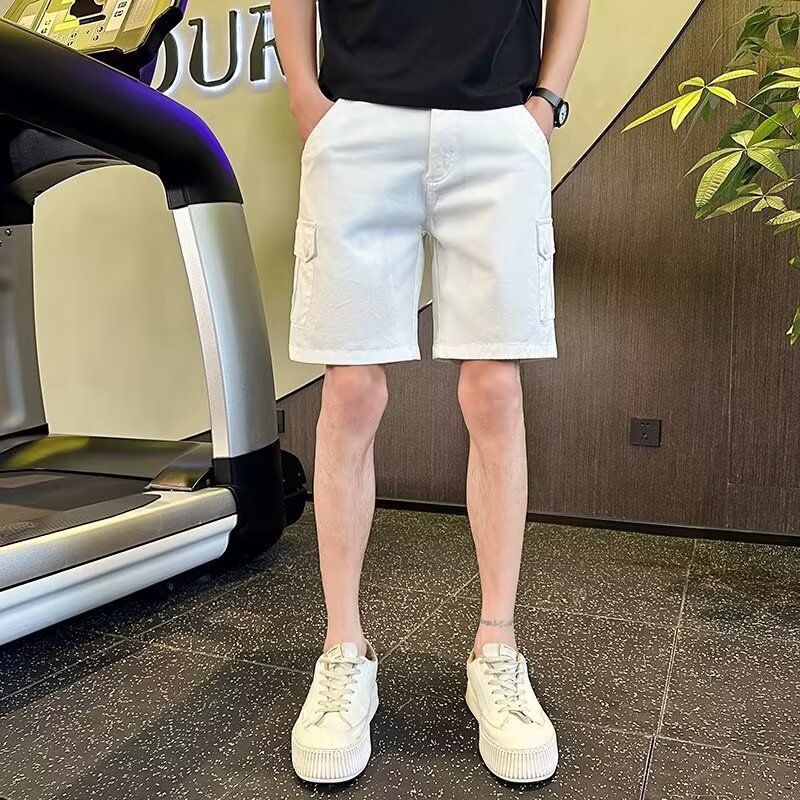 Pantalones cortos de trabajo para hombres británicos de negocios delgados pantalones caqui pantalones casuales pantalones medianos comercio exterior al por mayor transfronterizo