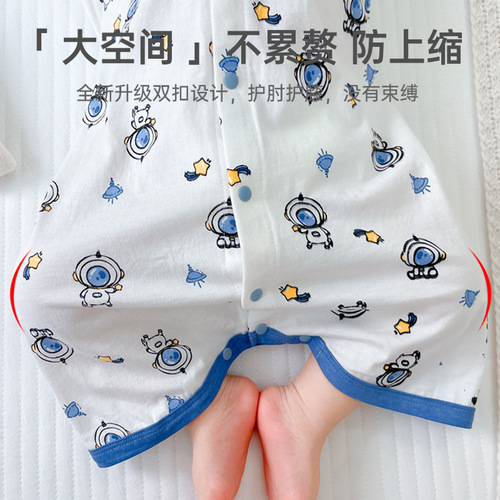 Baby sleepwear spring and autumn unisex long-sleeved robe winter children anti-kick blanket sleep dress air conditioner clothes autumn and winter items