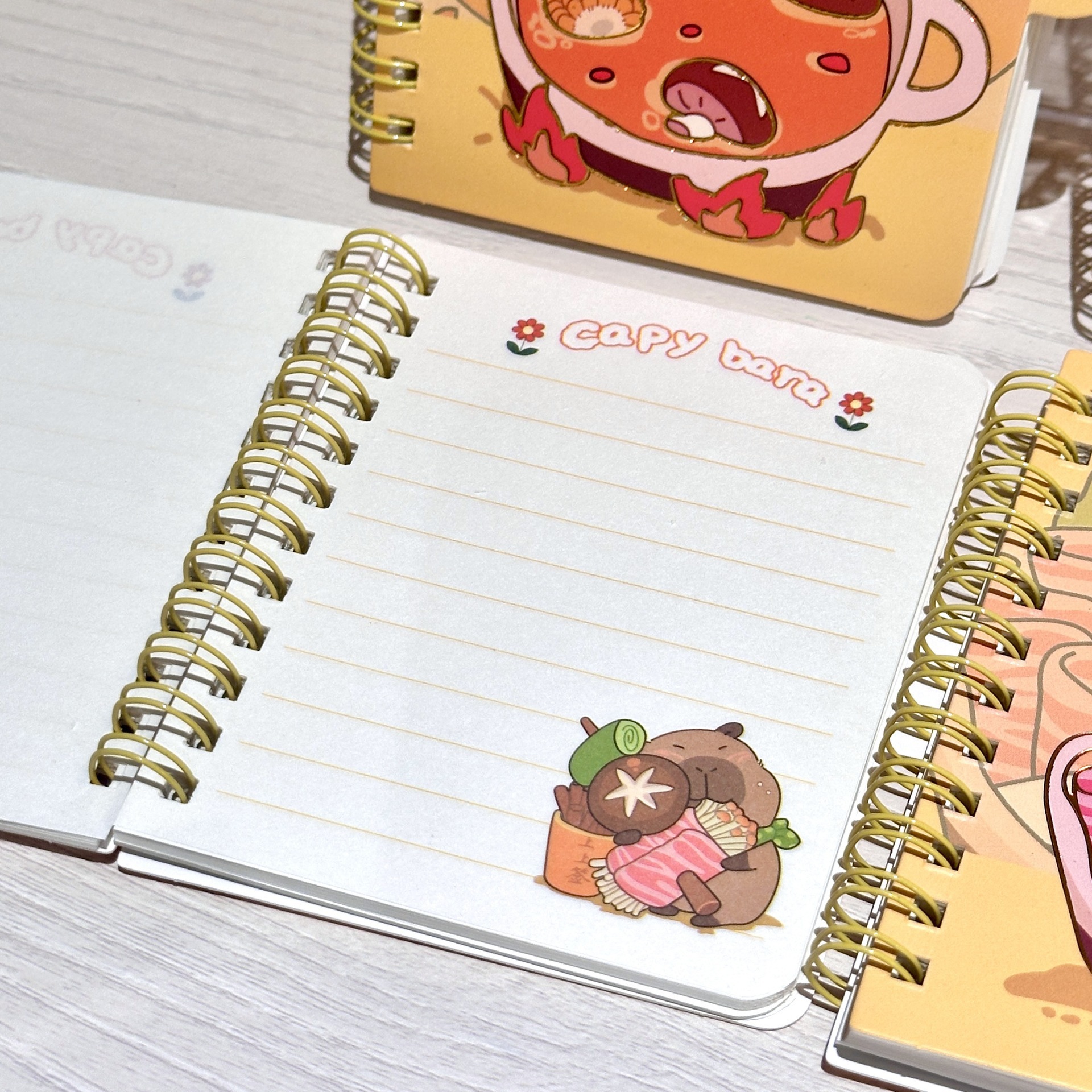 Cuaderno de Espiral con Candado Diseño Capibara para Estudiantes