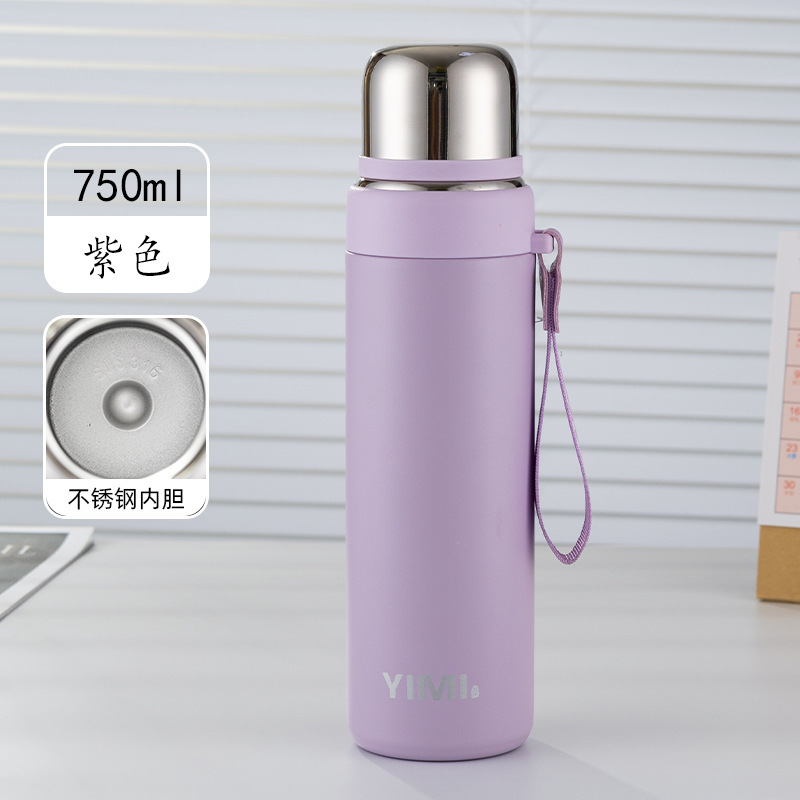 316ステンレス製弾丸ヘッド保温カップロゴ一蓋両用大容量携帯ストラップ運動カップ男性|undefined