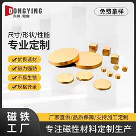 源头厂家直供钕铁硼强力磁铁镀金可定异形吸铁石强磁磁铁片