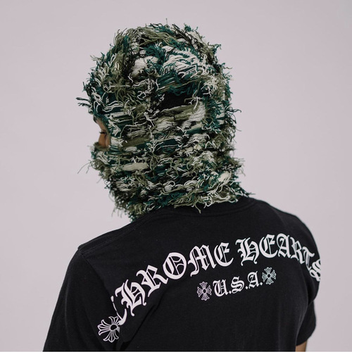  Cross-border Single Hole Baklava Hat for Men and Women Knitted Camouflage Face Mask Outdoor Fun and Warm Head Covering