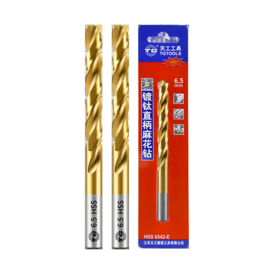 Tianguang 6542 Titanium-Plated Twist Drill Bit for Stainless Steel, Special Drilling Rotor Drill Alloy with High Strength and High Hardness