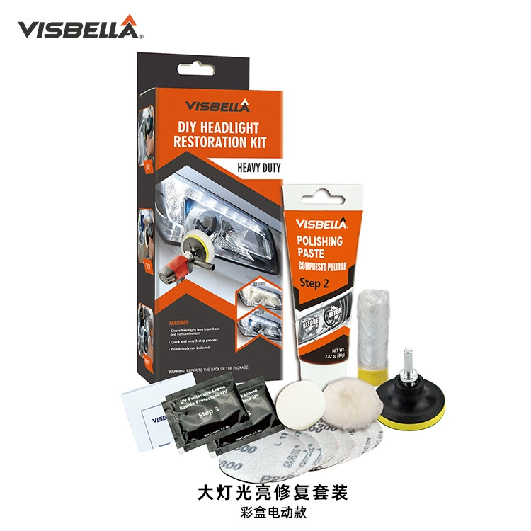 Прямые поставки с завода: агент для восстановления фар VISBELLA, удаление окисления автомобильных фар, устранение пожелтения, осветление, ремонтный комплект для кристаллического покрытия.