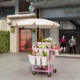 Flower Stall Display Stand Night Market Flower Trolley Multi-Layer Ladder Removable Flower Shop Awakening Flower Barrel Square Barrel Flower Cart